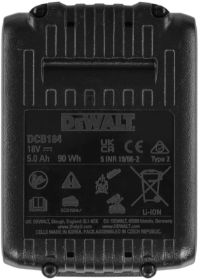 Батарея аккумуляторная DeWalt DCB1104P2 18В 5Ач Li-Ion (З/У в компл.)