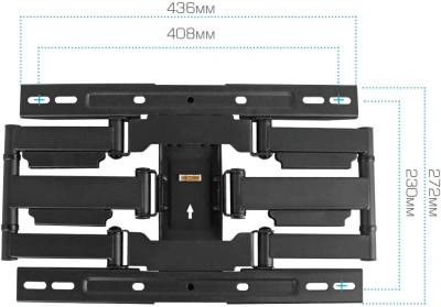Кронштейн для телевизора Kromax Ultra Slim-101 черный 21"-70" макс.45кг настенный поворот и наклон