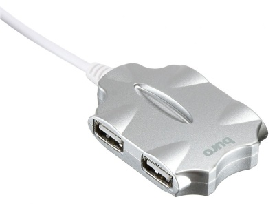 Разветвитель USB 2.0 Buro BU-HUB4-0.5-U2.0-Candy 4порт. серебристый