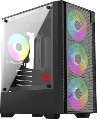 Корпус Bloody CC-124 черный без БП mATX 8x120mm 2xUSB2.0 1xUSB3.0 audio bott PSU