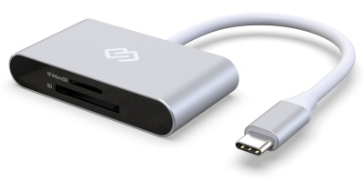 Устройство чтения карт памяти USB Type-C Digma CR-C2501-S серебристый
