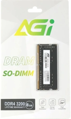 Память DDR4 8GB 3200MHz AGi AGI320008SD138-ST SD138 Tray PC4-25600 CL22 SO-DIMM 260-pin 1.2В Tray