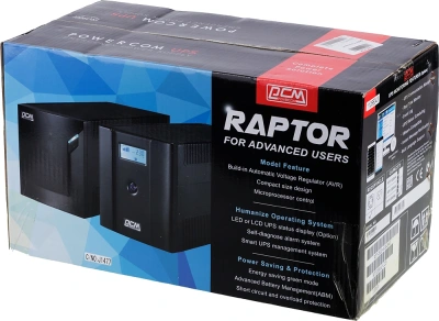 Источник бесперебойного питания Powercom Raptor RPT-2000AP LCD 1200Вт 2000ВА черный