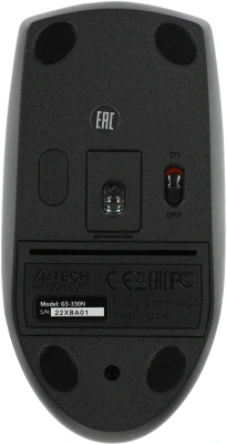 Мышь A4Tech G3-330N черный оптическая 1200dpi беспров. USB 3but