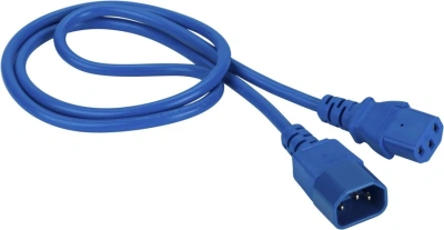 Шнур питания Lanmaster LAN-PP13/14-0.5-BL C13-С14 проводник.:3x0.75мм2 0.5м 220В 10А синий