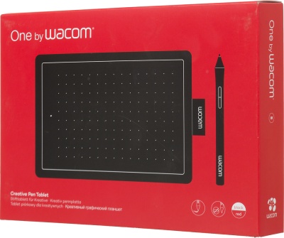 Графический планшет Wacom One by Small USB черный/красный