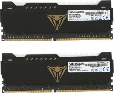 Память DDR4 2x16GB 3600MHz Patriot PVSR432G360C0K Viper Steel RGB RTL Gaming PC4-28800 CL20 DIMM UDIMM 288-pin 1.35В dual rank с радиатором Ret
