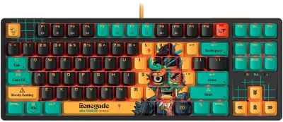 Клавиатура A4Tech AT87 Renegade черный/зеленый USB for gamer LED (AT87) кабель 1.8м