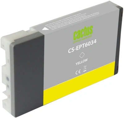 Картридж струйный Cactus CS-EPT6034 T6034 желт.пигм. (220мл) для Epson Stylus PRO 7880/9880 с чипом