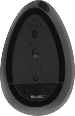 Мышь Logitech MX Vertical черный оптическая 4000dpi беспров. BT/Radio USB 4but (910-005451)