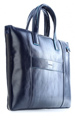 Деловая сумка Piquadro Blue Square CA4021B2/BLU2 с отделением для ноутбука 15.6" синяя натур.кожа