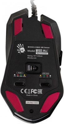 Мышь A4Tech Bloody W60 Max черный оптическая 10000dpi USB 7but (W60 MAX STONE BLACK)