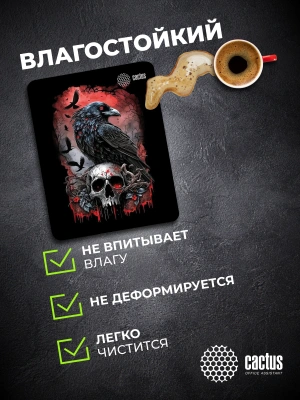 Коврик для мыши Cactus Raven 250x200x3мм (CS-MP-D14S)