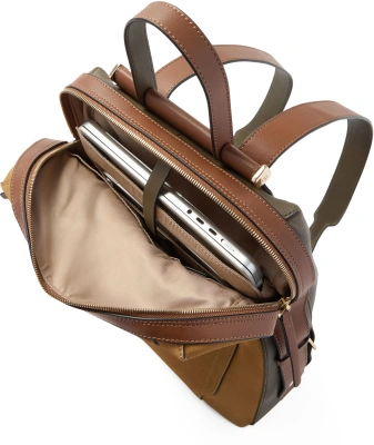 Рюкзак женский Piquadro Circle CA4576W92/SAVES песочный/зеленый замша/натур.кожа