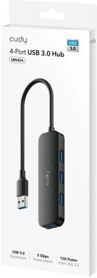 Разветвитель USB 3.0 Cudy UH40A 4порт. черный