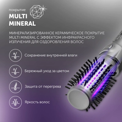 Фен-щетка Polaris PHSB 1100Ri 1200Вт графитовый