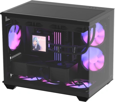 Корпус Formula Crystal Z2M Plus AR V2 черный без БП mATX 6x120mm 2x140mm 1xUSB2.0 1xUSB3.0 audio bott PSU