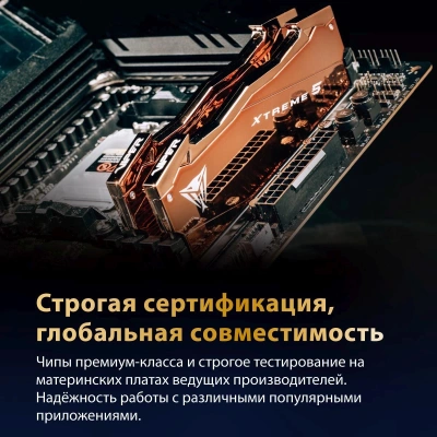 Память DDR5 2x32GB 6000MHz Patriot VXA564G6030K Viper Xtreme 5 Aurum RTL Gaming PC5-48000 CL30 DIMM UDIMM 288-pin 1.35В dual rank с радиатором Ret