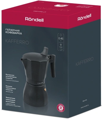 Кофеварка гейзерн. Rondell Kafferro RDA-994 0.45л алюминий темно-серый