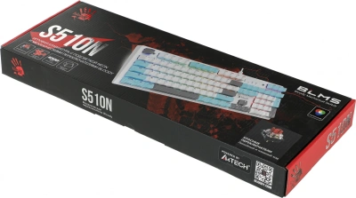 Клавиатура A4Tech S510N механическая белый USB for gamer LED (S510N (ICY WHITE )) кабель 1.8м