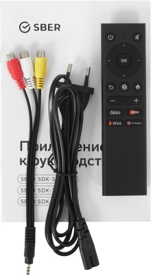 Телевизор LED Sber 32" SDX-32H2124 Салют ТВ Frameless черный HD 60Hz DVB-T DVB-T2 DVB-C DVB-S DVB-S2 USB WiFi Smart TV (RUS)