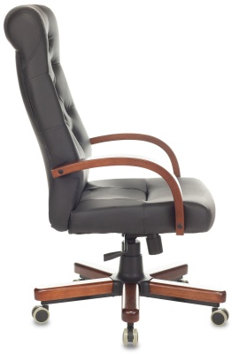 Кресло руководителя Бюрократ T-9928WALNUT/ECO черный экокожа крестов. металл/дерево