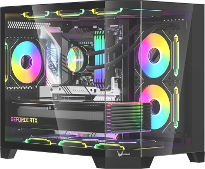 Корпус Formula Crystal Z6M Floe черный без БП mATX 4x120mm 2xUSB3.0 audio bott PSU