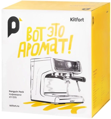 Кофеварка рожковая Kitfort КТ-7170 2900Вт серебристый/черный