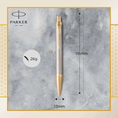Ручка шариков. Parker IM Premium K323 (1931687) Grey GT M син. черн. подар.кор.