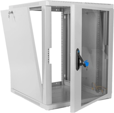 Шкаф коммутационный ЦМО (ШРН-15.500) настенный 15U 600x529мм пер.дв.стекл 200кг светло-серый 470мм 21кг 180град. 746мм IP20 металл