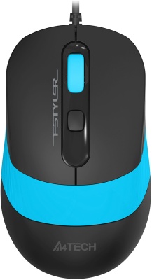 Мышь A4Tech Fstyler FM10S черный/синий оптическая 1600dpi silent USB 3but (FM10S USB BLUE)