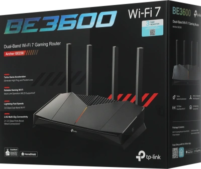 Роутер беспроводной TP-Link Archer GE230 BE3600 100/1000/2500BASE-T черный