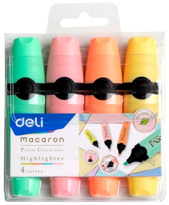 Набор текстовыделителей Deli EU356-MT Macaron скошенный пиш. наконечник 4цв.