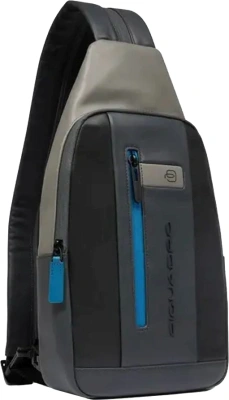 Рюкзак слинг мужской Piquadro Urban CA6540UB00/NGR черный/серый натур.кожа
