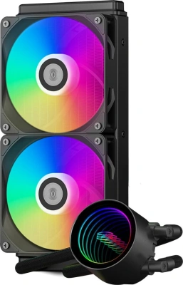 Система водяного охлаждения PcCooler DA240 V2 ARGB Soc-AM5/AM4/1200/1700/1851 черный 4-pin 36.5dB Al Ret (DA240 V2 ARGB BK)