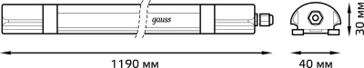Светильник Gauss Ultracompact 143425236 36Вт 4000K белый