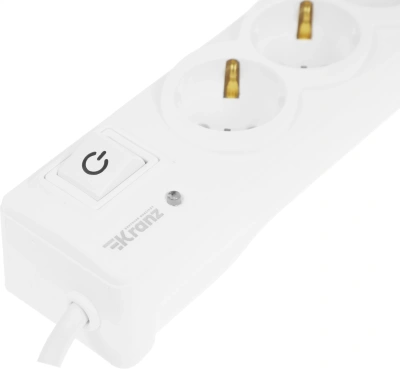 Сетевой фильтр Kranz 13-4700 3м (5 розеток) белый (коробка)