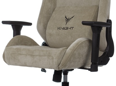 Кресло игровое Knight N1 Fabric бежевый Light-21 с подголов. крестов. металл