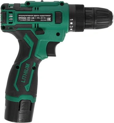 Дрель-шуруповерт Ovk Tools OTCS2AA-12V-1.5A 12Вт аккум. патрон:быстрозажимной
