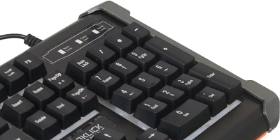 Клавиатура Оклик 710G BLACK DEATH черный/оранжевый USB Multimedia for gamer LED (476393) кабель 1.5м