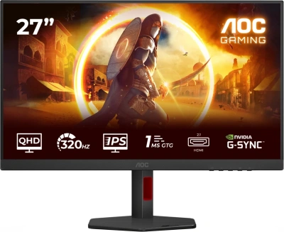 Монитор AOC 27" Q27G4SRU черный IPS LED 16:9 HDMI M/M матовая HAS Piv 1000:1 450cd 178гр/178гр 2560x1440 300Hz G-Sync DP 2K 6.11кг