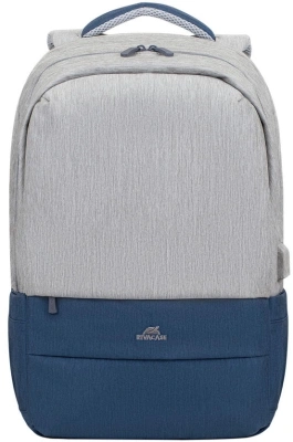 Рюкзак для ноутбука 17.3" Riva 7567 серый/темно-синий полиэстер (7567 GREY/DARK BLUE)
