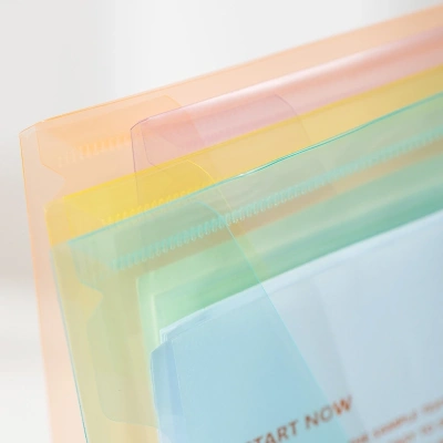 Конверт на кнопке Deli EF766 A4 полипропилен 0.16мм ассорти