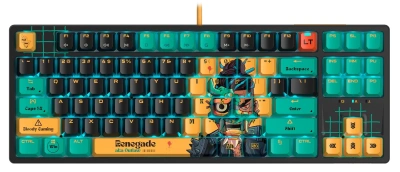 Клавиатура A4Tech AT87 Renegade черный/зеленый USB for gamer LED (AT87) кабель 1.8м