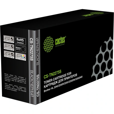 Картридж лазерный Cactus CS-TN2275S TN-2275 черный (2600стр.) для Brother HL 2240/2240R/2250/2250DN/2250DNR