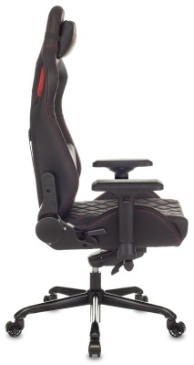 Кресло игровое Knight Titan черный/красный ромбик экокожа с подголов. крестов. металл