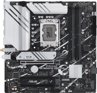 Материнская плата Asus PRIME B760M-A WIFI D4 Soc-1700 Intel B760 4xDDR4 mATX AC`97 8ch(7.1) 2.5Gg RAID+HDMI+DP