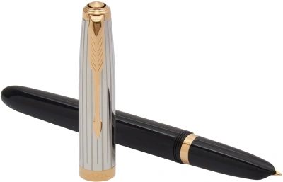 Ручка перьев. Parker 51 Premium (CW2169030) Black St.Steel GT F сталь нержавеющая подар.кор.