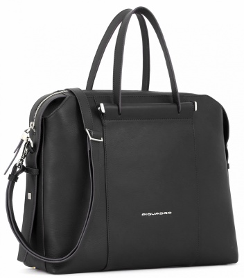 Сумка женская Piquadro Circle CA4577W92/N с отделением для ноутбука 14" черная натур.кожа