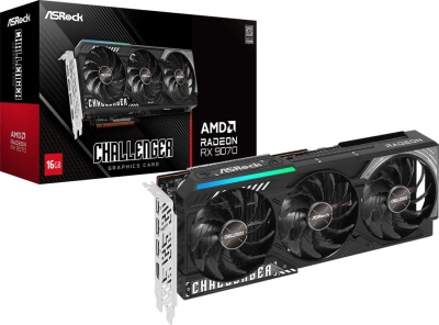 Видеокарта Asrock PCI-E 5.0 RX9070 CL 16G AMD Radeon RX 9070 16Gb 256bit GDDR6 2070/20000 HDMIx1 DPx3 HDCP Ret